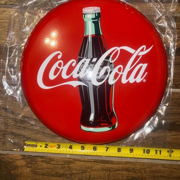 Coca-Cola 12” Round Metal Tacker Type Sign - Picture 4 of 5